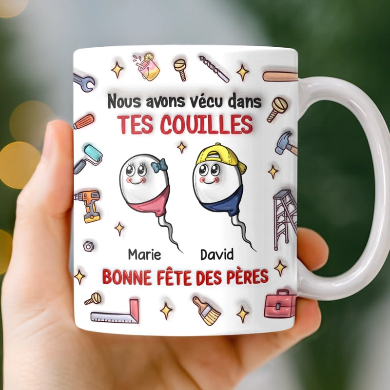 Mug Personnalisé à Effet 3D Gonflé – Cadeau Pour La Fête Des Pères – Cadeaux Amusants Pour Papa – Merci pour Tout