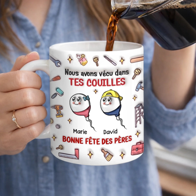 Mug Personnalisé à Effet 3D Gonflé – Cadeau Pour La Fête Des Pères – Cadeaux Amusants Pour Papa – Merci pour Tout