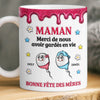 Mug Personnalisé à Effet 3D Gonflé – Cadeau Fête des Mères – Cadeau Humoristiques pour Maman – Merci De Nous Avoir Sauvés