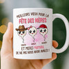 Mug Personnalisé – Cadeau Fête des Mères – Cadeau Humoristiques pour Maman – Heureusement Qu’on Est Là
