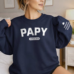 Sweatshirt Ou Hoodie Unisexe Personnalisé Avec Design Sur La Manche - Cadeaux Pour Papa, Grand-Père - Le Bonheur Commence Avec Papa