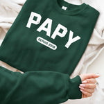 Sweatshirt Ou Hoodie Unisexe Personnalisé Avec Design Sur La Manche - Cadeaux Pour Papa, Grand-Père - Le Bonheur Commence Avec Papa