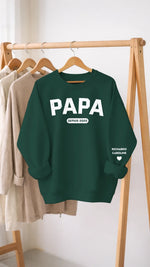 Sweatshirt Ou Hoodie Unisexe Personnalisé Avec Design Sur La Manche - Cadeaux Pour Papa, Grand-Père - Le Bonheur Commence Avec Papa