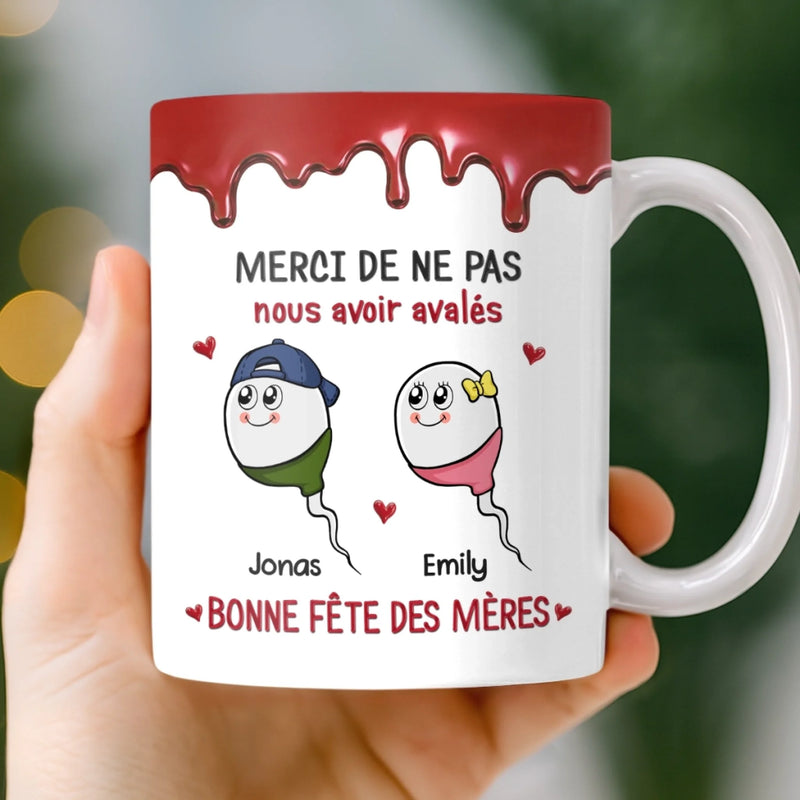 Mug Personnalisé à Effet 3D Gonflé – Cadeau Fête des Mères – Cadeau Humoristiques pour Maman – Élevée Par L'amour