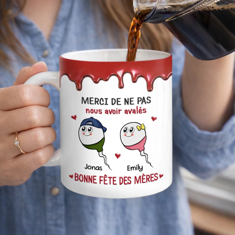 Mug Personnalisé à Effet 3D Gonflé – Cadeau Fête des Mères – Cadeau Humoristiques pour Maman – Élevée Par L'amour