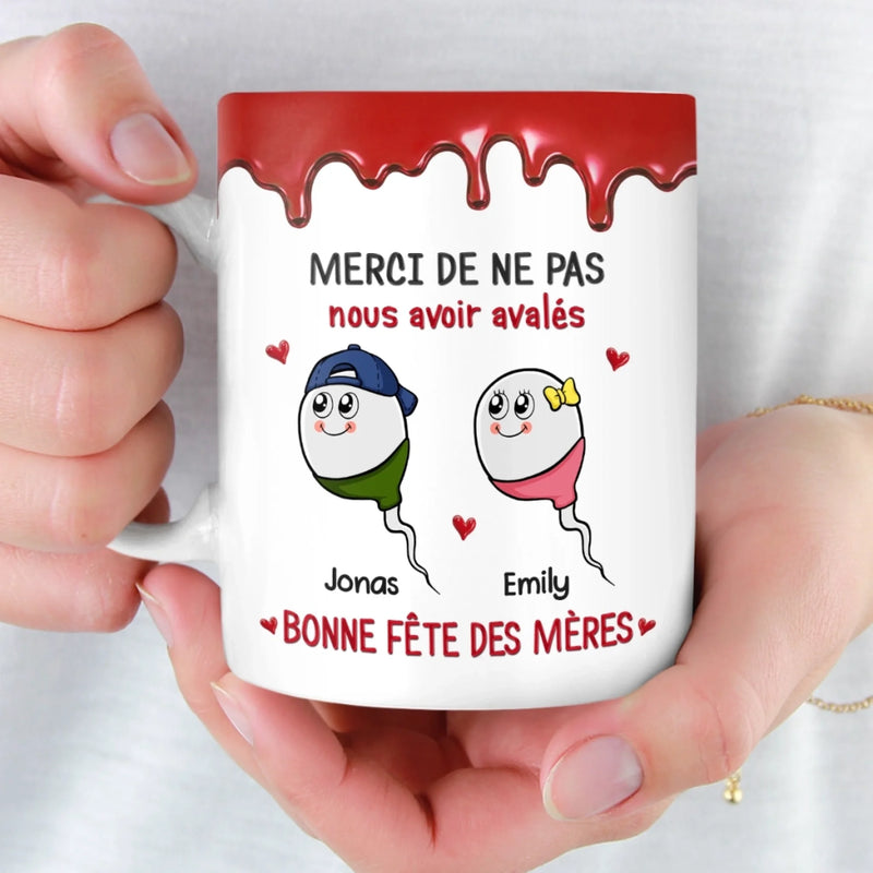 Mug Personnalisé à Effet 3D Gonflé – Cadeau Fête des Mères – Cadeau Humoristiques pour Maman – Élevée Par L'amour
