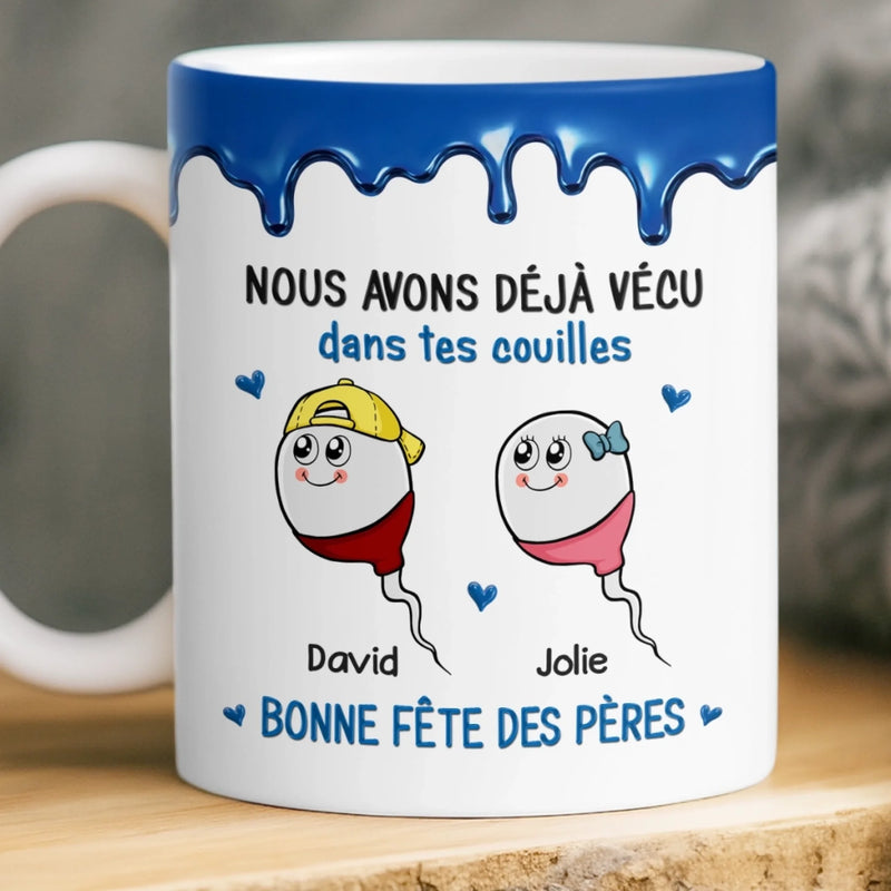 Mug Personnalisé à Effet 3D Gonflé – Cadeau Fête des Pères – Cadeau Humoristiques pour Papa – Survivante de Toute Mon Enfance