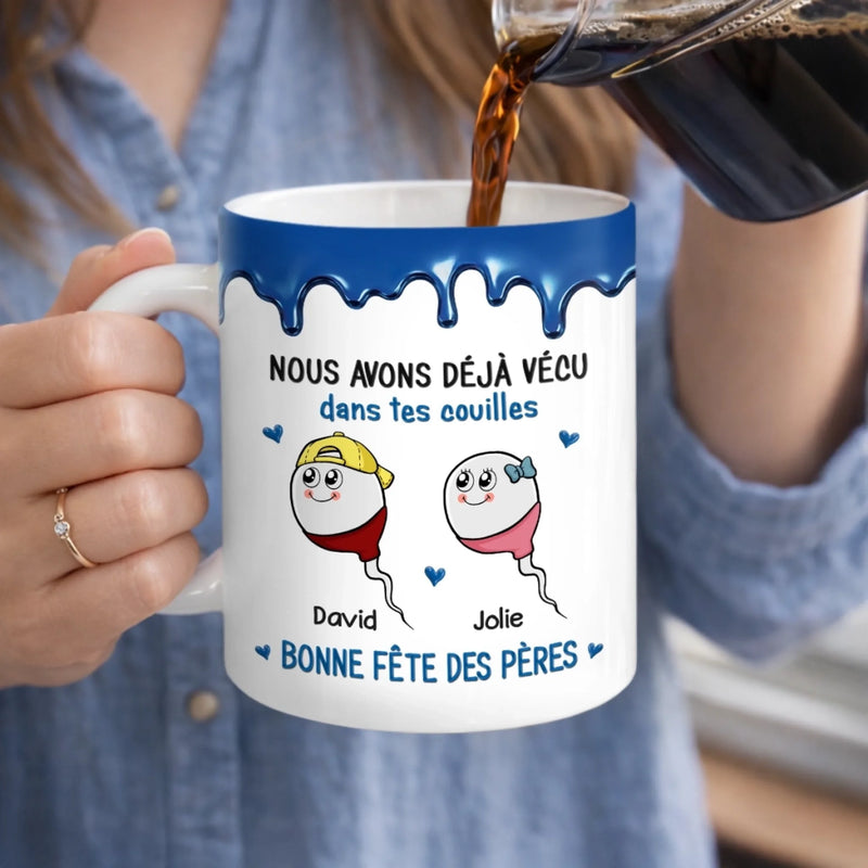 Mug Personnalisé à Effet 3D Gonflé – Cadeau Fête des Pères – Cadeau Humoristiques pour Papa – Survivante de Toute Mon Enfance
