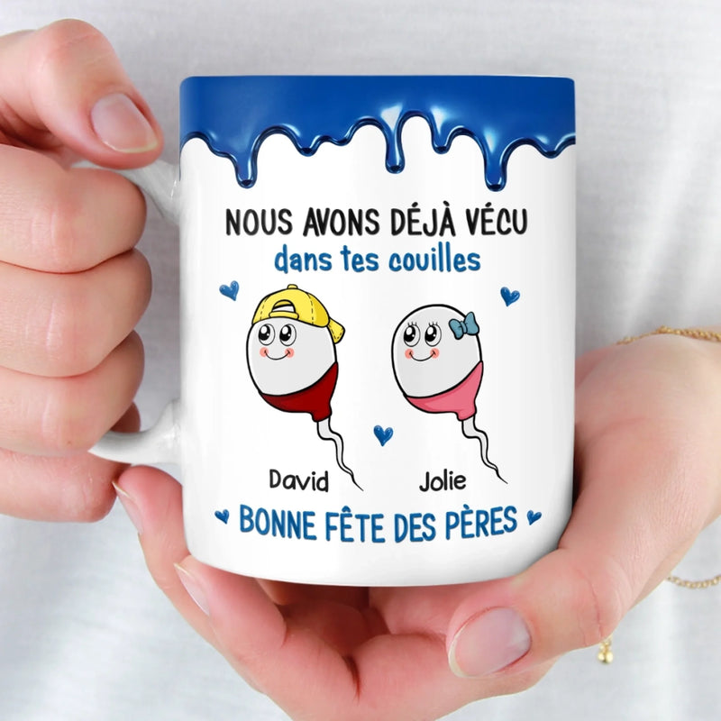 Mug Personnalisé à Effet 3D Gonflé – Cadeau Fête des Pères – Cadeau Humoristiques pour Papa – Survivante de Toute Mon Enfance