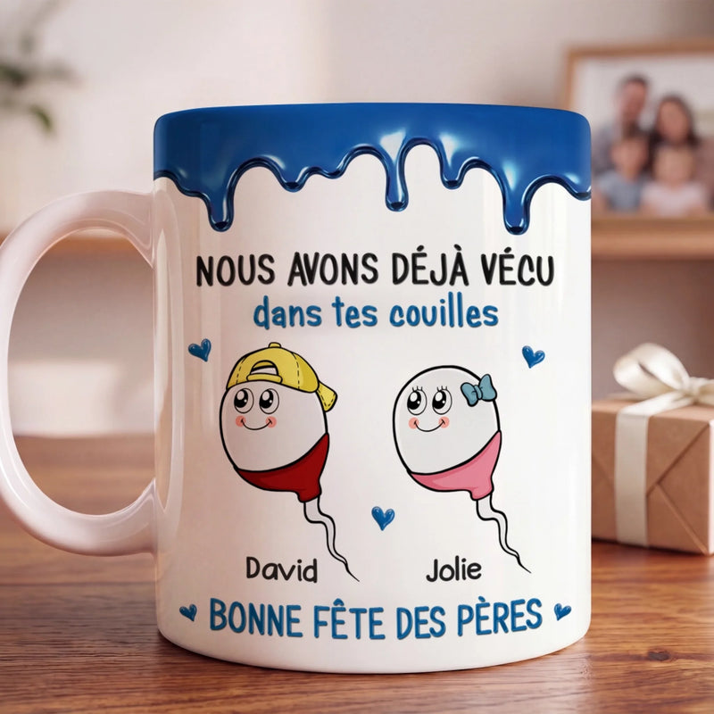 Mug Personnalisé à Effet 3D Gonflé – Cadeau Fête des Pères – Cadeau Humoristiques pour Papa – Survivante de Toute Mon Enfance