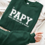 Sweatshirt Ou Hoodie Unisexe Personnalisé Avec Design Sur La Manche - Cadeau Pour Papa, Papy - Avec Papa Vient Le Bonheur