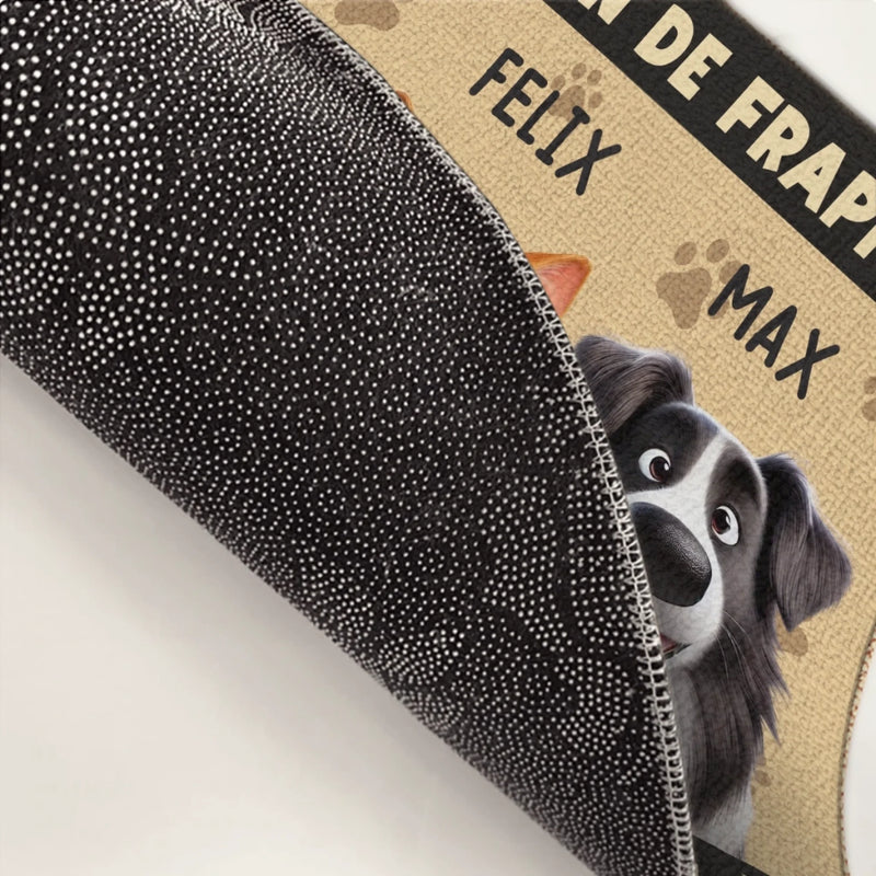 Paillasson Personnalisé – Cadeau Pour Propriétaires D’Animaux, Amoureux des Animaux – Pas Besoin De Frapper