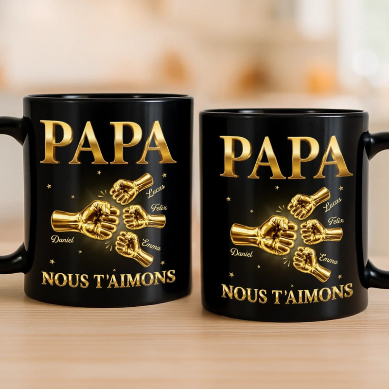 Mug Noir Personnalisé – Cadeau Pour Papy, Papa – Première Rencontre Avec Papa