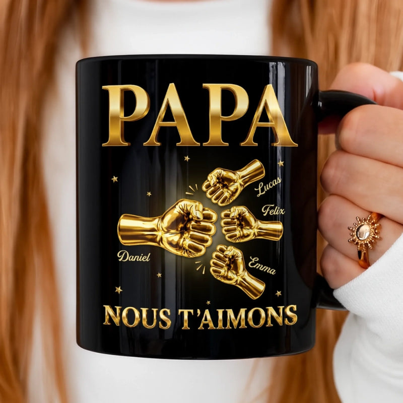 Mug Noir Personnalisé – Cadeau Pour Papy, Papa – Première Rencontre Avec Papa