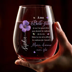 Verre À Vin Personnalisé – Cadeau pour Belle-fille – Merci D'aimer Mon Fils