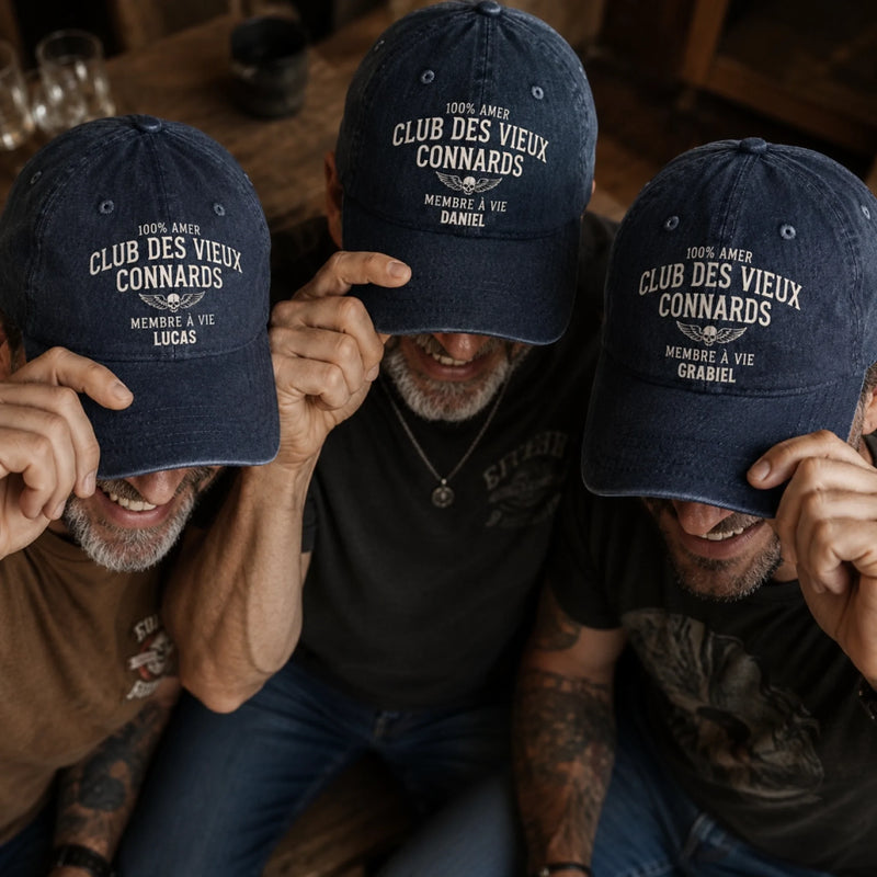 Casquette De Baseball En Jean Délavé Personnalisée – Cadeau Humoristiques Pour Papa –  Membre À Vie