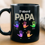 Mug Noir Personnalisé – Cadeau Pour Papy, Papa – Devenir Père Puis Grand-père