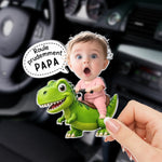 Clip De Pare-soleil En Acrylique Personnalisé Avec Photo – Cadeau Pour Papa – Bonne Route