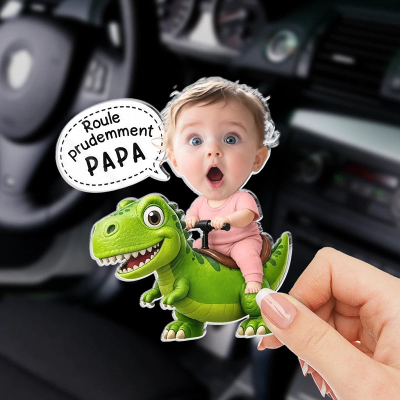 Clip De Pare-soleil En Acrylique Personnalisé Avec Photo – Cadeau Pour Papa – Bonne Route
