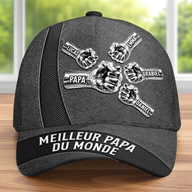 Personnalisée Casquette Classique – Cadeau Pour Papa, Papi – Petit Poing, Grand Amour