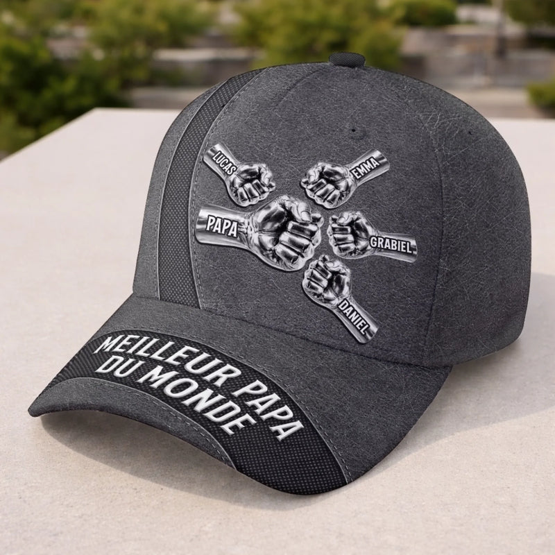 Personnalisée Casquette Classique – Cadeau Pour Papa, Papi – Petit Poing, Grand Amour