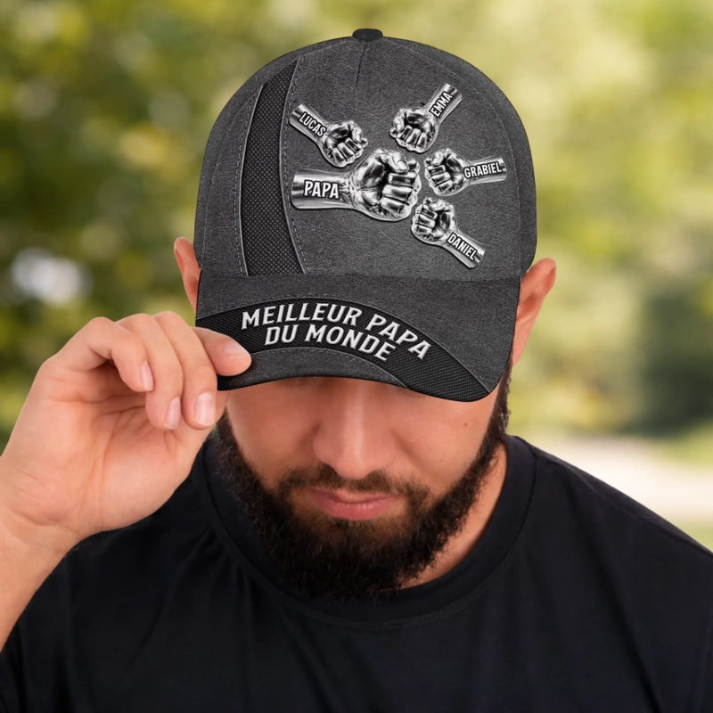 Personnalisée Casquette Classique – Cadeau Pour Papa, Papi – Petit Poing, Grand Amour