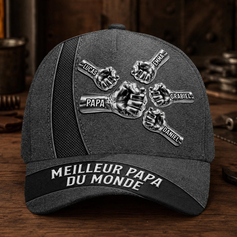Personnalisée Casquette Classique – Cadeau Pour Papa, Papi – Petit Poing, Grand Amour