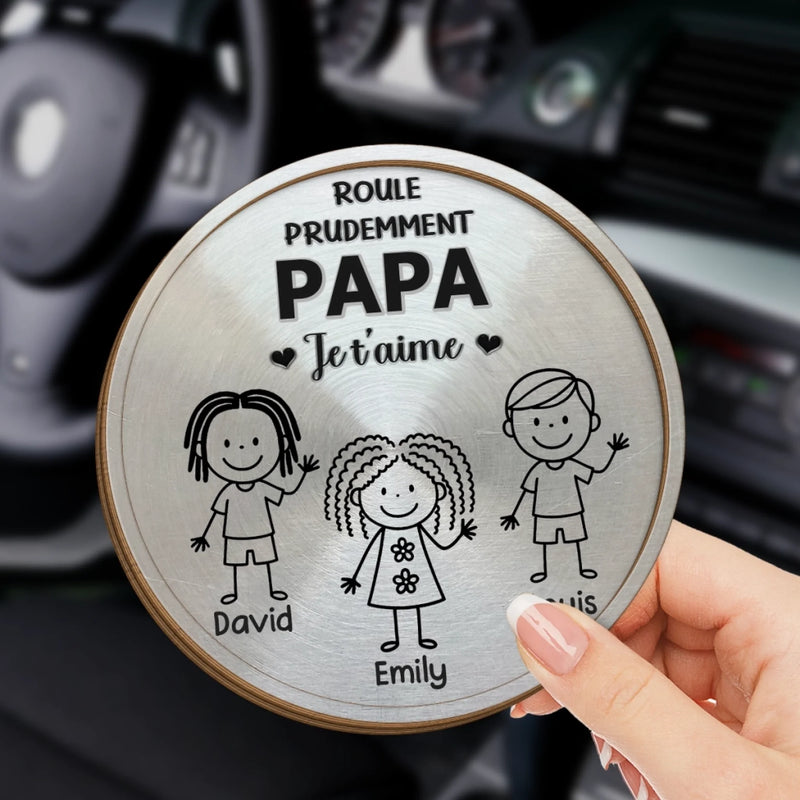 Clip de pare-soleil personnalisé – Cadeau pour papa – Prends garde en roulant