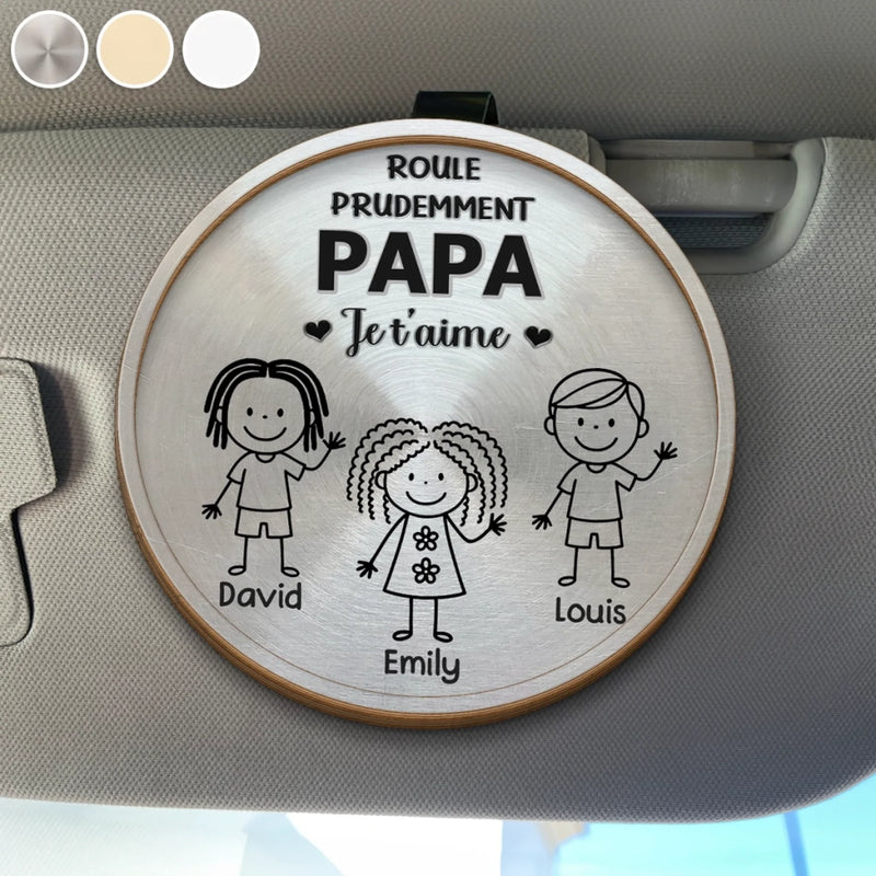 Clip de pare-soleil personnalisé – Cadeau pour papa – Prends garde en roulant
