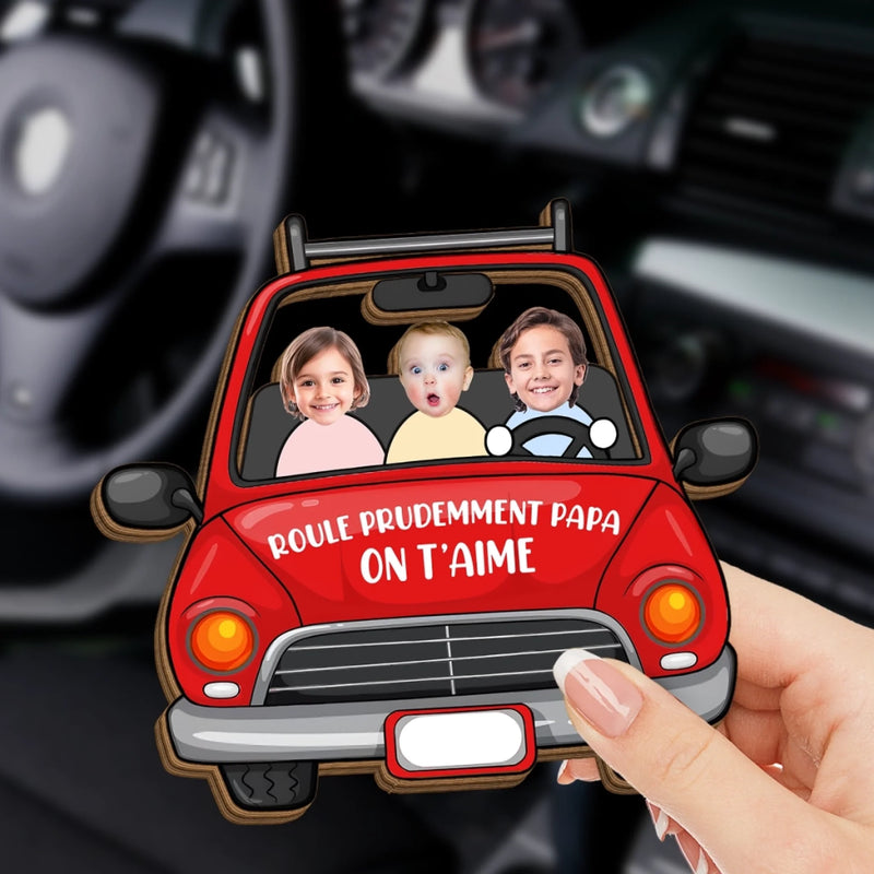 Clip De Pare-soleil Personnalisé Avec Photo – Cadeau Pour Papa – Sois Prudent Sur La Route