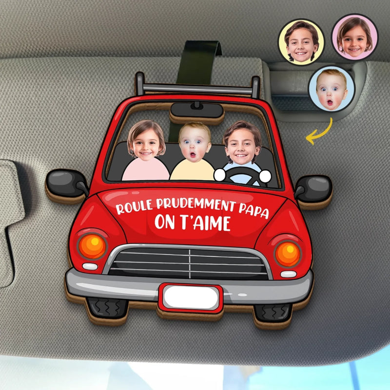 Clip De Pare-soleil Personnalisé Avec Photo – Cadeau Pour Papa – Sois Prudent Sur La Route
