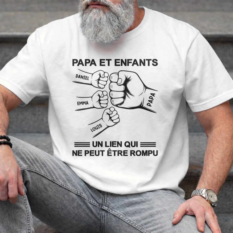 T-shirt Unisexe, T-shirt Premium, Hoodie Personnalisé – Cadeau Pour Papa - Un Lien Qui Ne Peut Être Rompu