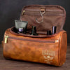 Trousse de toilette en cuir gravée personnalisée – Cadeau Rigolo pour Homme – Membre à vie