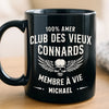 Mug Noir Personnalisé – Cadeau Rigolo pour Homme – Membre à vie