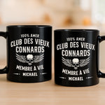 Mug Noir Personnalisé – Cadeau Rigolo pour Homme – Membre à vie