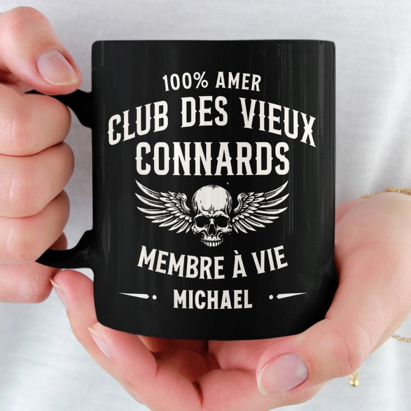 Mug Noir Personnalisé – Cadeau Rigolo pour Homme – Membre à vie