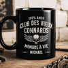 Mug Noir Personnalisé – Cadeau Rigolo pour Homme – Membre à vie