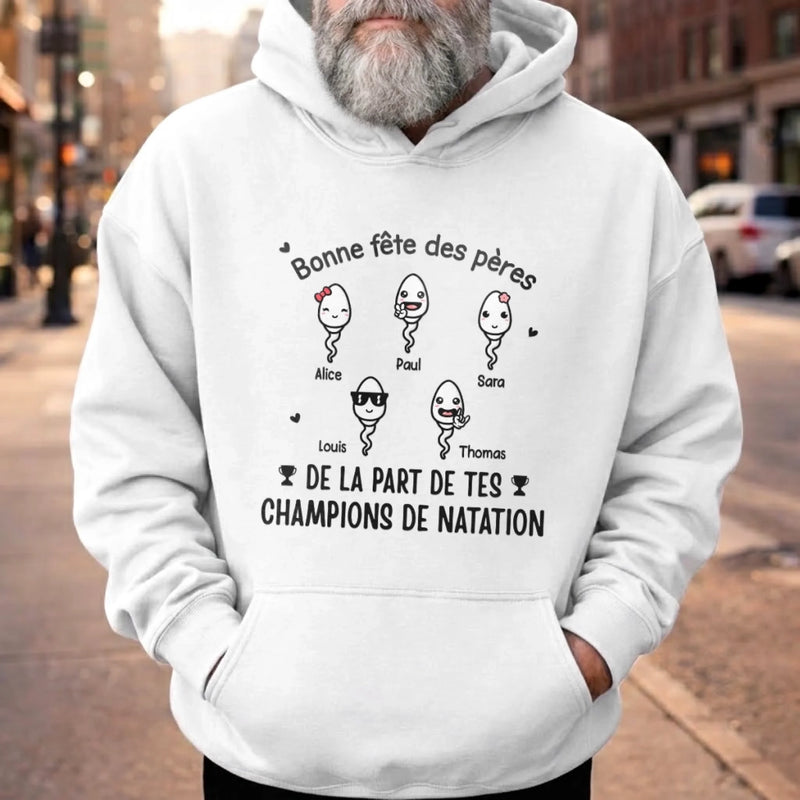 T-shirt Unisexe, T-shirt Premium, Hoodie Personnalisé – Cadeaux Pour La Fête Des Pères, Cadeau Humoristiques pour Papa - On Nage Vers La Victoire