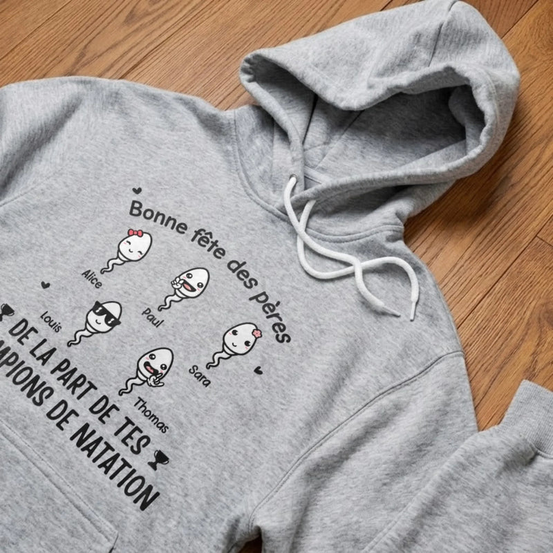 T-shirt Unisexe, T-shirt Premium, Hoodie Personnalisé – Cadeaux Pour La Fête Des Pères, Cadeau Humoristiques pour Papa - On Nage Vers La Victoire