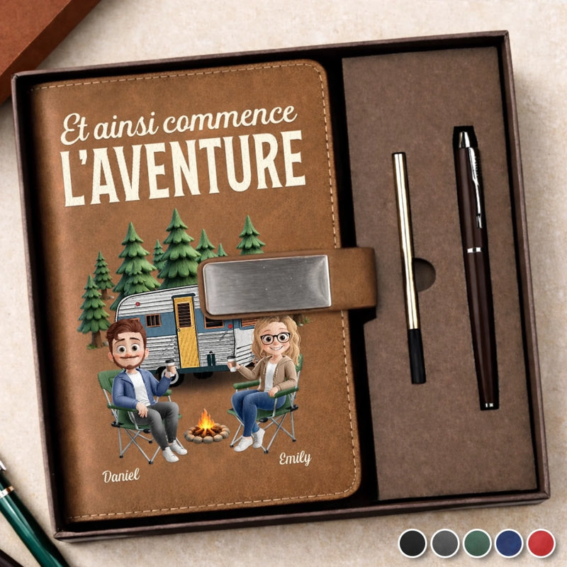 Ensemble de Carnets Personnalisés – Cadeau Pour Amoureux Du Camping - Et Ainsi Commence L'aventure