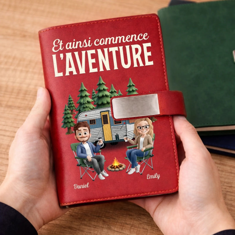 Ensemble de Carnets Personnalisés – Cadeau Pour Amoureux Du Camping - Et Ainsi Commence L'aventure