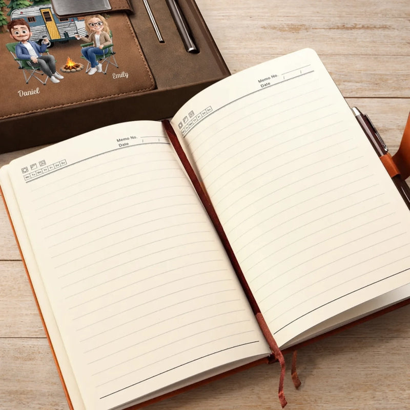 Ensemble de Carnets Personnalisés – Cadeau Pour Amoureux Du Camping - Et Ainsi Commence L'aventure