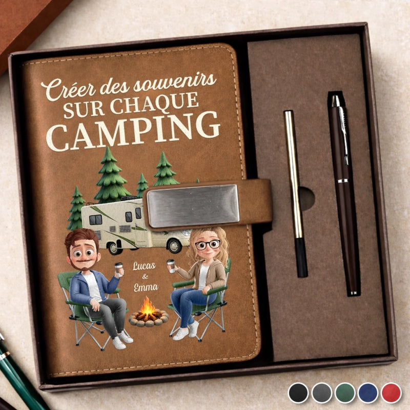 Ensemble de Carnets Personnalisés – Cadeau Pour Amoureux Du Camping Et Couples Aventuriers - La Maison, C'est Là Où L'on Se Gare