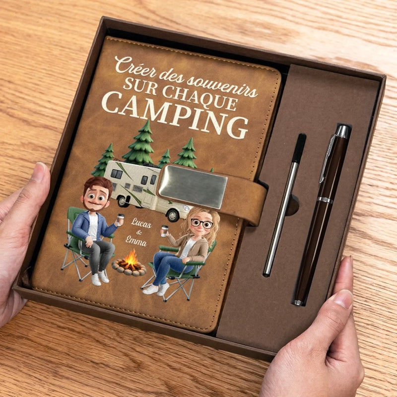 Ensemble de Carnets Personnalisés – Cadeau Pour Amoureux Du Camping Et Couples Aventuriers - La Maison, C'est Là Où L'on Se Gare