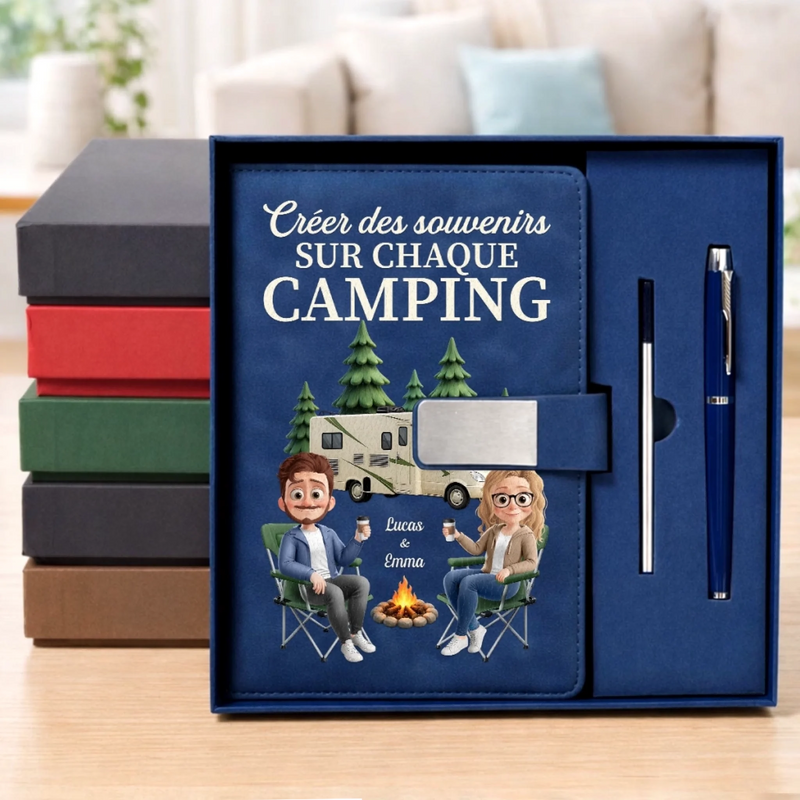 Ensemble de Carnets Personnalisés – Cadeau Pour Amoureux Du Camping Et Couples Aventuriers - La Maison, C'est Là Où L'on Se Gare