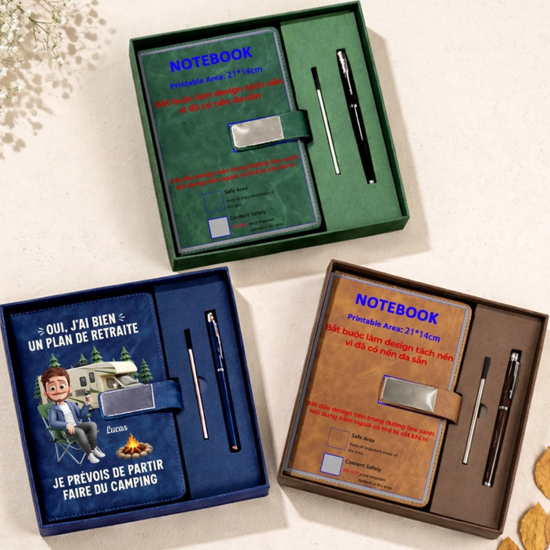 Ensemble de Carnets Personnalisés – Cadeau Pour Amoureux Du Camping, Retraités - Le Camping M’appelle