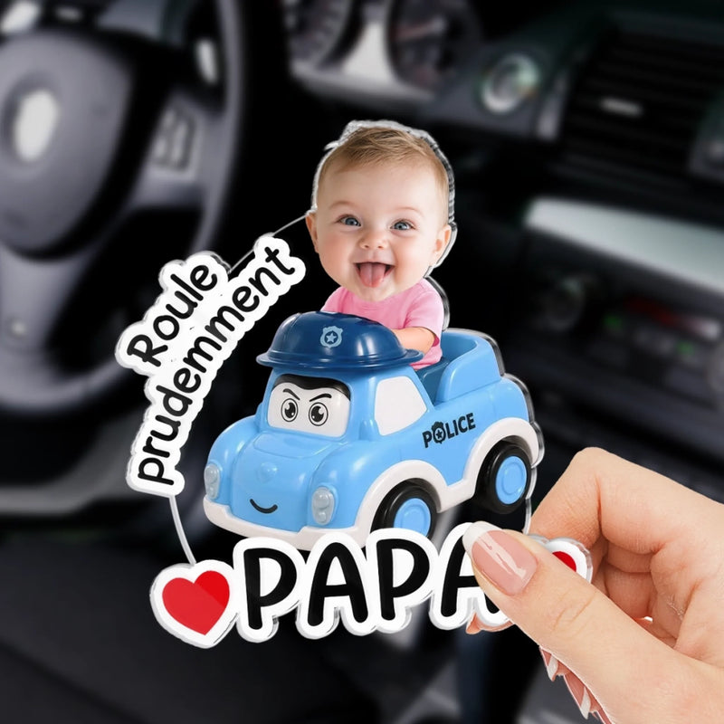 Clip De Pare-soleil En Acrylique Personnalisé Avec Photo – Cadeau Pour Papa – Mon Plus Beau Trajet