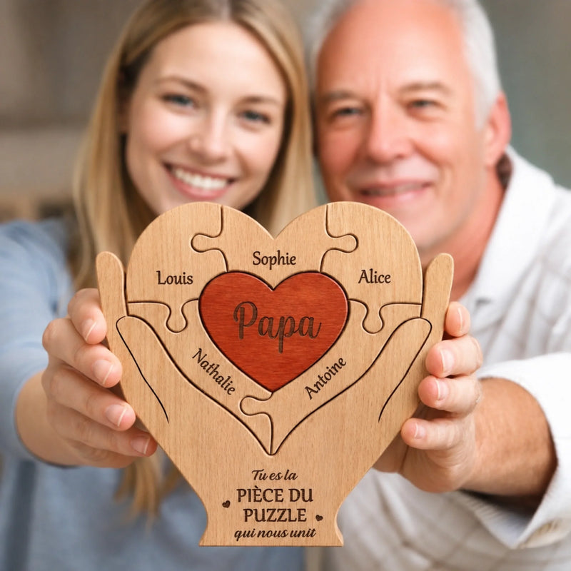 Puzzle En Bois Personnalisé – Cadeau Pour Papa – Tu Es La Pièce Qui Nous Rassemble