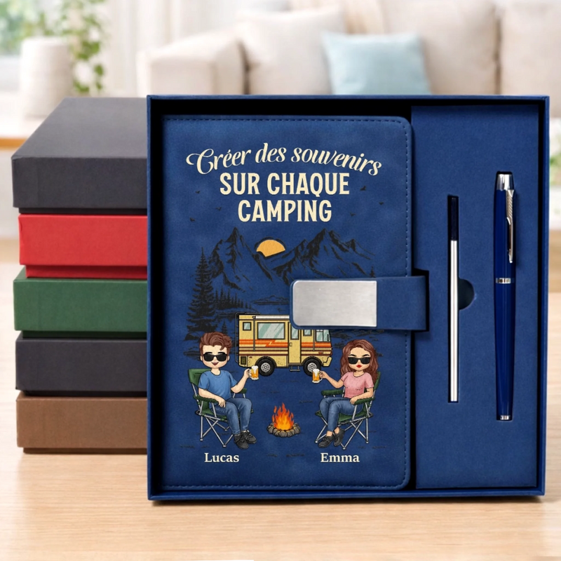 Ensemble de Carnets Personnalisés – Cadeau Pour Amoureux Du Camping Et Couples Aventuriers - Créer Des Souvenirs Sur Chaque Camping