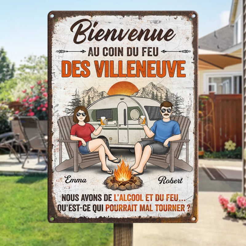 Panneau Métallique Personnalisé Pour La Décoration De La Maison – Cadeau Pour Amoureux Du Camping Et Couples Aventuriers – Nuits Folles Au Camping